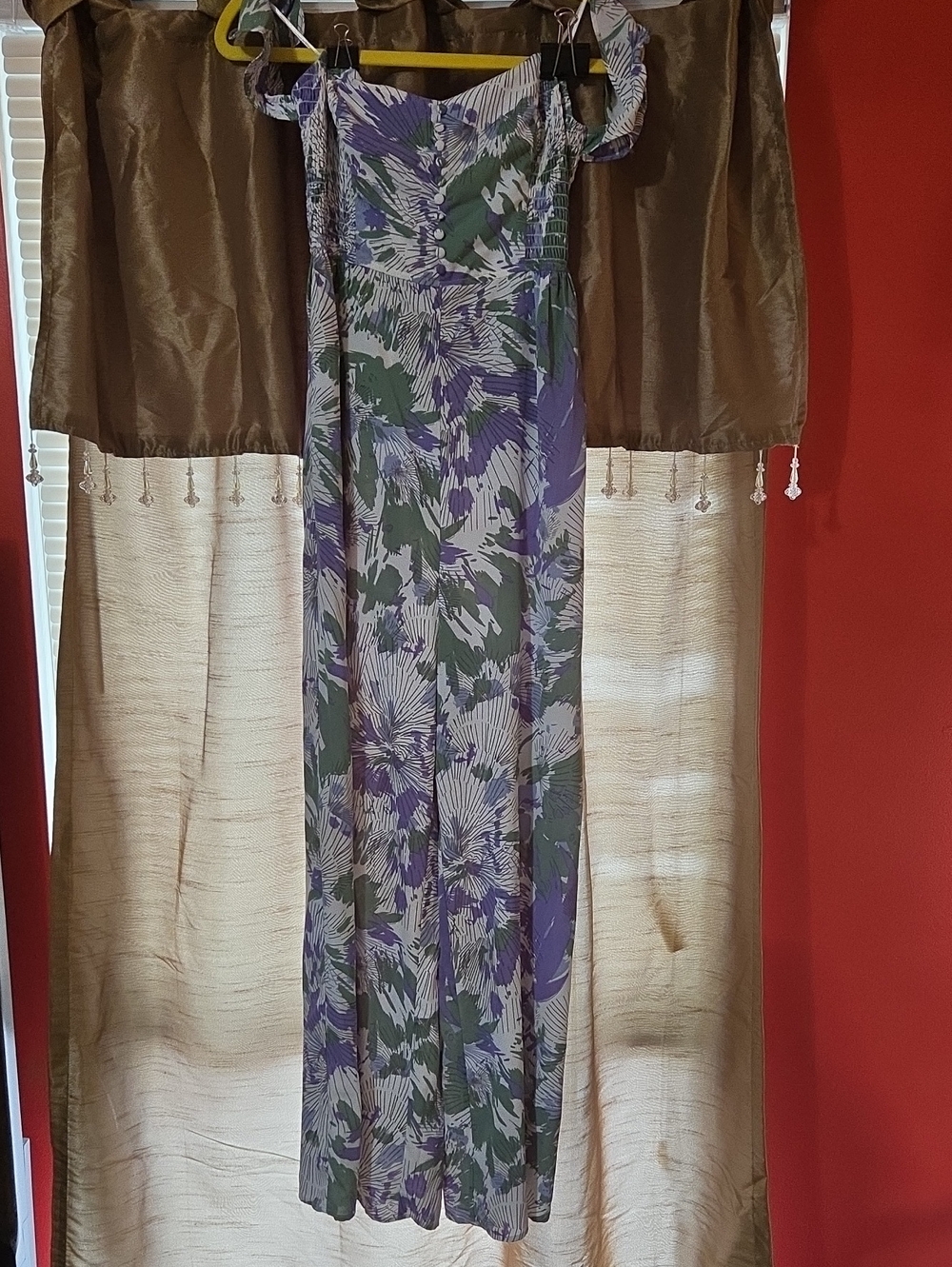 Floral Jumpsuit By Lush in Purple and Green